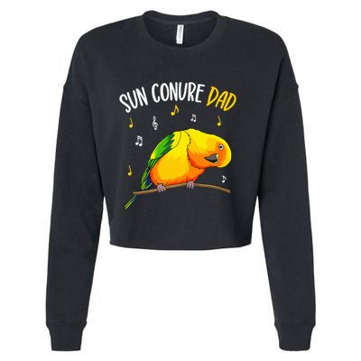 Sun Conure Dad Funny Parrot Bird Lover Cropped Pullover Crew