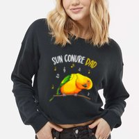 Sun Conure Dad Funny Parrot Bird Lover Cropped Pullover Crew