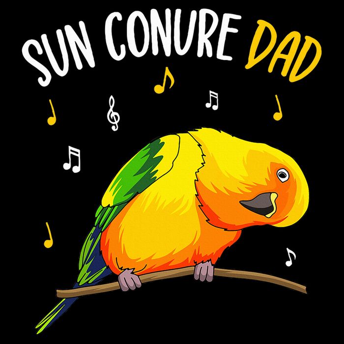Sun Conure Dad Funny Parrot Bird Lover Cropped Pullover Crew