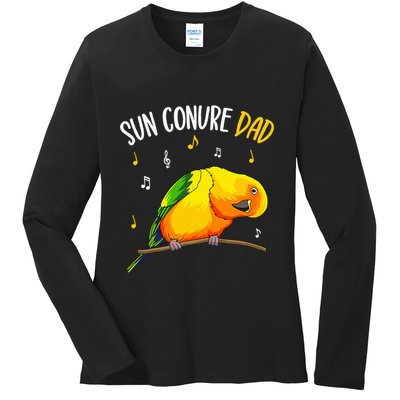 Sun Conure Dad Funny Parrot Bird Lover Ladies Long Sleeve Shirt