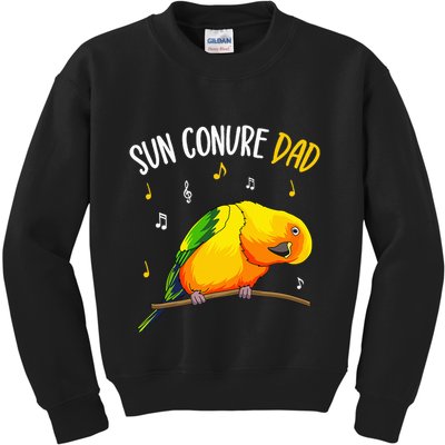 Sun Conure Dad Funny Parrot Bird Lover Kids Sweatshirt