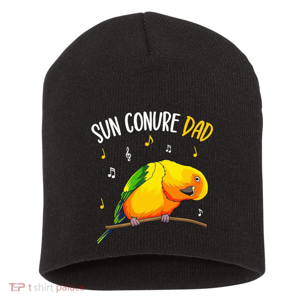 Sun Conure Dad Funny Parrot Bird Lover Short Acrylic Beanie