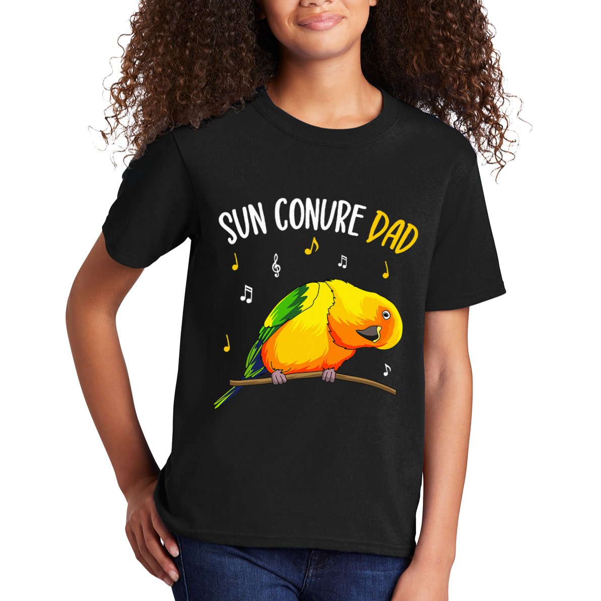 Sun Conure Dad Funny Parrot Bird Lover Kids T-Shirt