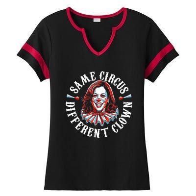 Same Circus Different Clown Funny Kamala Harris Clown Ladies Halftime Notch Neck Tee