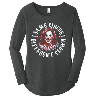 Same Circus Different Clown Funny Kamala Harris Clown Women's Perfect Tri Tunic Long Sleeve Shirt