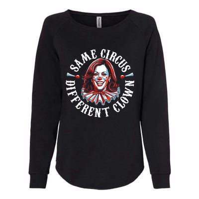 Same Circus Different Clown Funny Kamala Harris Clown Womens California Wash Sweatshirt