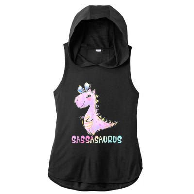 Sassasaurus Cute Dinosaur Funny Gifts For Ladies PosiCharge Tri-Blend Wicking Draft Hoodie Tank