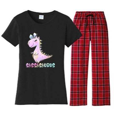 Sassasaurus Cute Dinosaur Funny Gifts For Women's Flannel Pajama Set