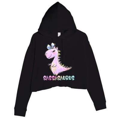 Sassasaurus Cute Dinosaur Funny Gifts For Crop Fleece Hoodie