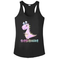 Sassasaurus Cute Dinosaur Funny Gifts For Ladies PosiCharge Competitor Racerback Tank