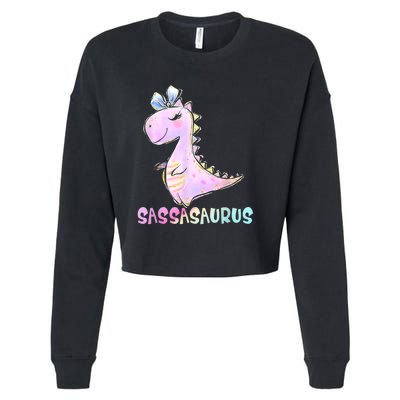 Sassasaurus Cute Dinosaur Funny Gifts For Cropped Pullover Crew