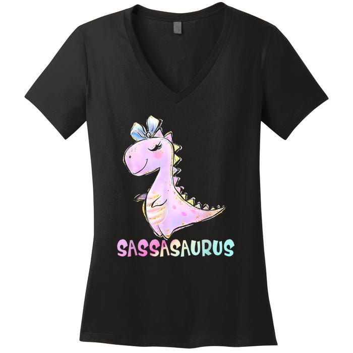 Sassasaurus Cute Dinosaur Funny Gifts For Women's V-Neck T-Shirt