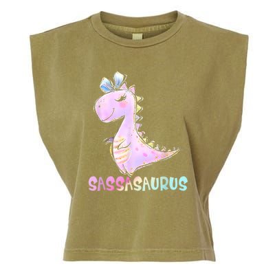 Sassasaurus Cute Dinosaur Funny Gifts For Garment-Dyed Women's Muscle Tee