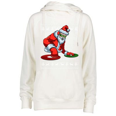 Santa Claus Dj Music Lover Merry Christmas Xmas Party Tee Cute Gift Womens Funnel Neck Pullover Hood