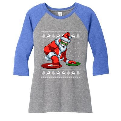 Santa Claus Dj Music Lover Merry Christmas Xmas Party Tee Cute Gift Women's Tri-Blend 3/4-Sleeve Raglan Shirt