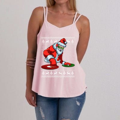 Santa Claus Dj Music Lover Merry Christmas Xmas Party Tee Cute Gift Women's Strappy Tank