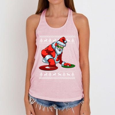 Santa Claus Dj Music Lover Merry Christmas Xmas Party Tee Cute Gift Women's Knotted Racerback Tank