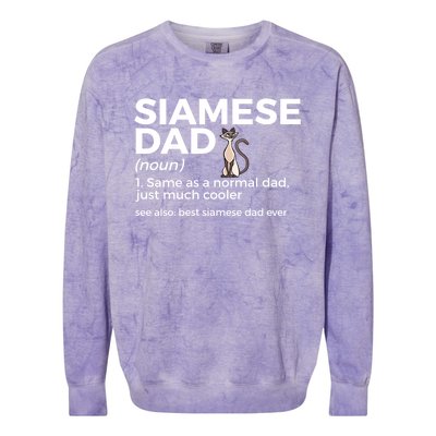 Siamese Cat Dad Definition Funny Best Siamese Dad Ever Great Gift Colorblast Crewneck Sweatshirt