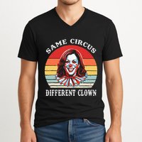 Same Circus Different Clown Funny Kamala Harris Clown V-Neck T-Shirt