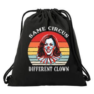 Same Circus Different Clown Funny Kamala Harris Clown Drawstring Bag