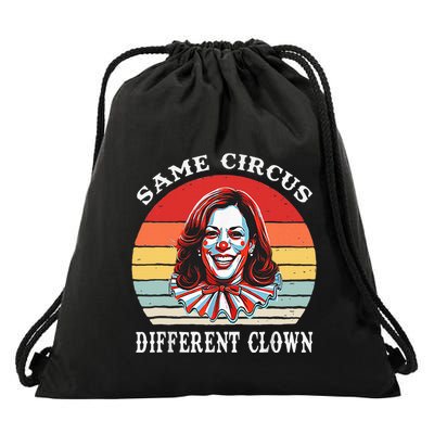 Same Circus Different Clown Funny Kamala Harris Clown Drawstring Bag