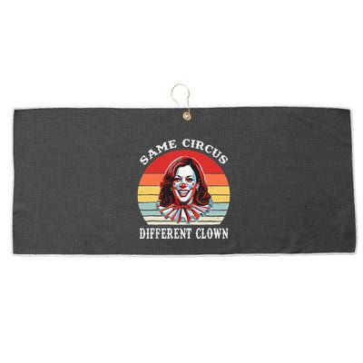 Same Circus Different Clown Funny Kamala Harris Clown Large Microfiber Waffle Golf Towel