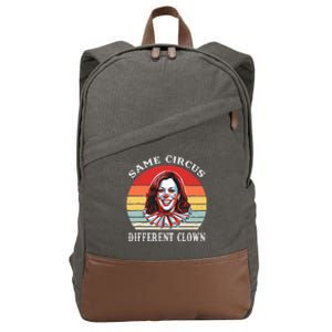 Same Circus Different Clown Funny Kamala Harris Clown Cotton Canvas Backpack