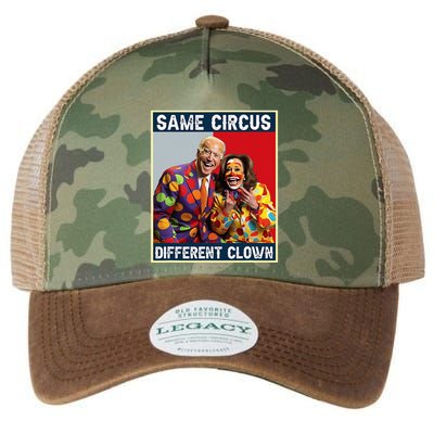 Same Circus Different Clown Funny Kamala Harris Clown Legacy Tie Dye Trucker Hat