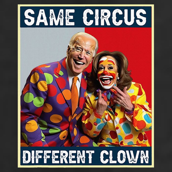 Same Circus Different Clown Funny Kamala Harris Clown Garment-Dyed Fleece Hoodie