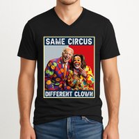 Same Circus Different Clown Funny Kamala Harris Clown V-Neck T-Shirt