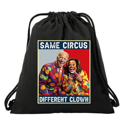 Same Circus Different Clown Funny Kamala Harris Clown Drawstring Bag