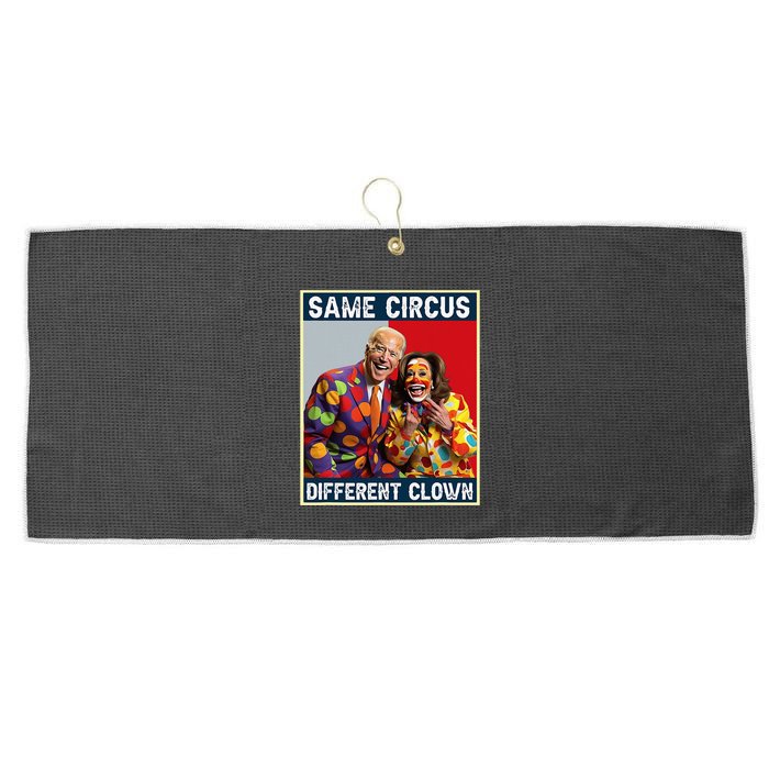 Same Circus Different Clown Funny Kamala Harris Clown Large Microfiber Waffle Golf Towel