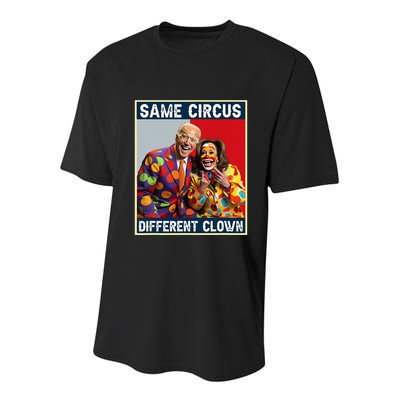 Same Circus Different Clown Funny Kamala Harris Clown Youth Performance Sprint T-Shirt