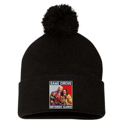 Same Circus Different Clown Funny Kamala Harris Clown Pom Pom 12in Knit Beanie