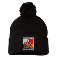 Same Circus Different Clown Funny Kamala Harris Clown Pom Pom 12in Knit Beanie