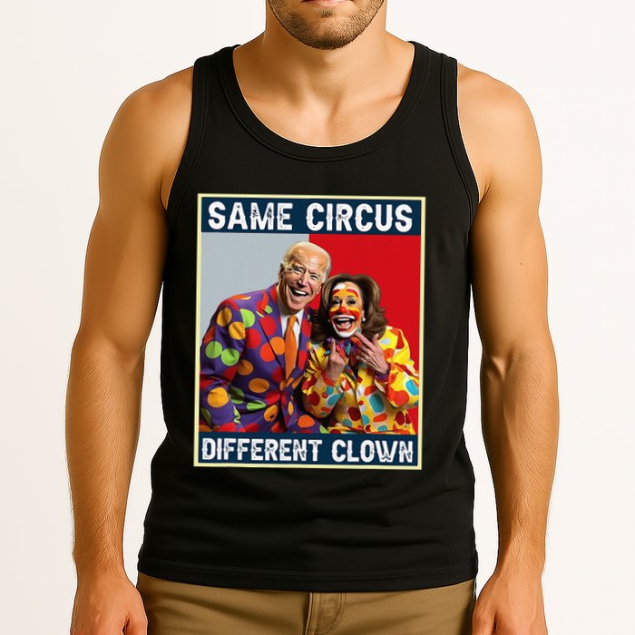 Same Circus Different Clown Funny Kamala Harris Clown Tank Top
