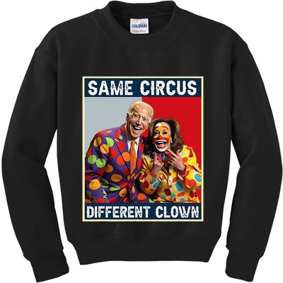 Same Circus Different Clown Funny Kamala Harris Clown Kids Sweatshirt