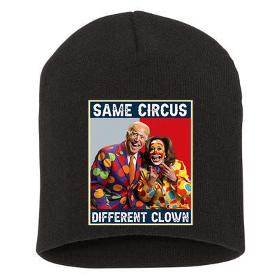 Same Circus Different Clown Funny Kamala Harris Clown Short Acrylic Beanie