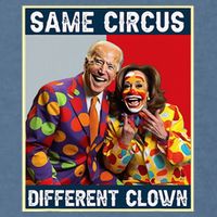 Same Circus Different Clown Funny Kamala Harris Clown Garment-Dyed Sweatshirt