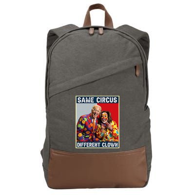 Same Circus Different Clown Funny Kamala Harris Clown Cotton Canvas Backpack