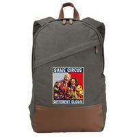 Same Circus Different Clown Funny Kamala Harris Clown Cotton Canvas Backpack
