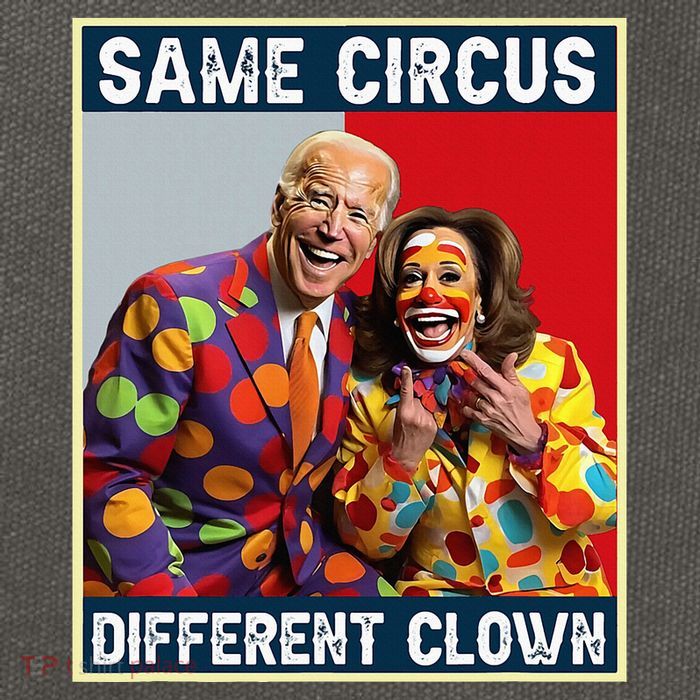 Same Circus Different Clown Funny Kamala Harris Clown Cotton Canvas Backpack