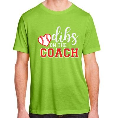 Softball Coach Dad Mom Dibs On The Coach Baseball Assistant Gift Adult ChromaSoft Performance T-Shirt