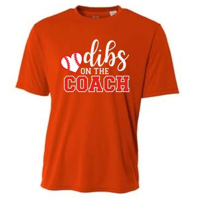 Softball Coach Dad Mom Dibs On The Coach Baseball Assistant Gift Cooling Performance Crew T-Shirt