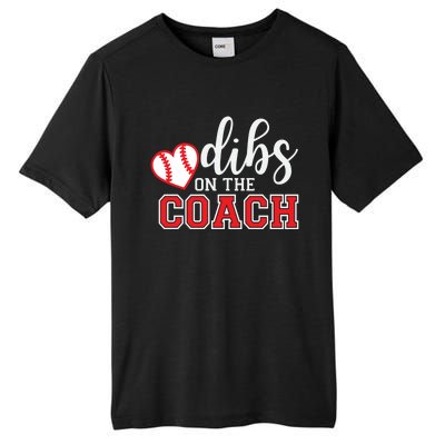 Softball Coach Dad Mom Dibs On The Coach Baseball Assistant Gift Tall Fusion ChromaSoft Performance T-Shirt