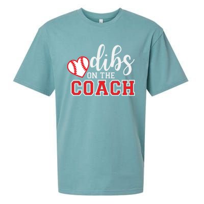 Softball Coach Dad Mom Dibs On The Coach Baseball Assistant Gift Sueded Cloud Jersey T-Shirt