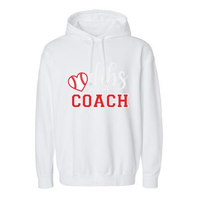 Softball Coach Dad Mom Dibs On The Coach Baseball Assistant Gift Garment-Dyed Fleece Hoodie