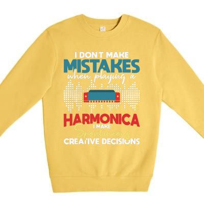 Spontaneous Creative Decisions Harmonica Player Harmonicist Premium Crewneck Sweatshirt