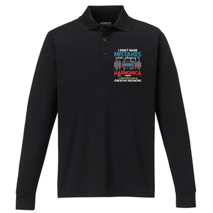 Spontaneous Creative Decisions Harmonica Player Harmonicist Performance Long Sleeve Polo