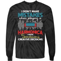 Spontaneous Creative Decisions Harmonica Player Harmonicist Tie-Dye Long Sleeve Shirt